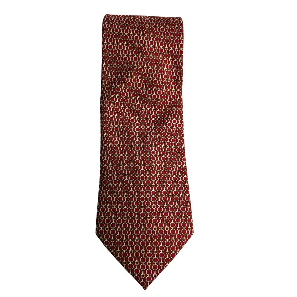 Brooks Brothers Makers All Silk Tie - Red and Gold Made in USA